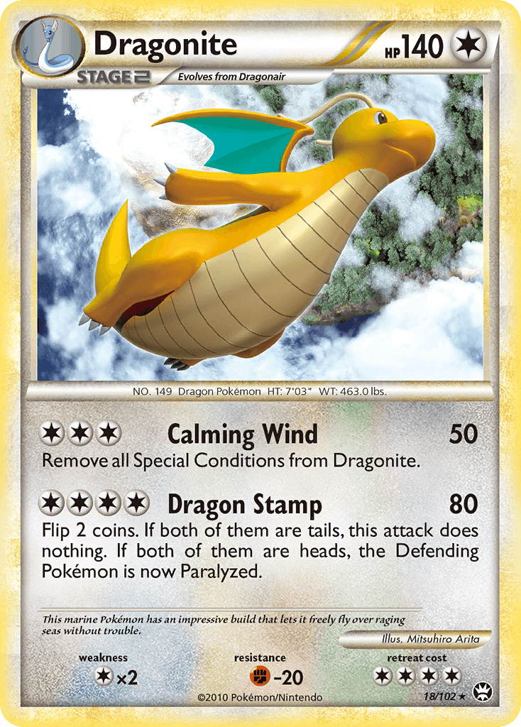 Dragonite, carta 18 de Triumphant