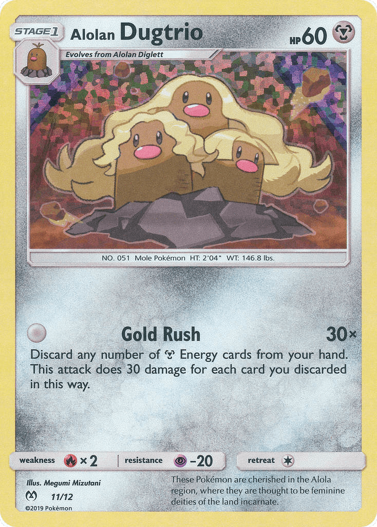 Alolan Dugtrio, carta 11 de McDonald's Collection 2019