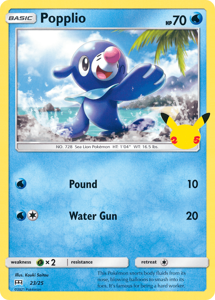 Popplio, carta 23 de McDonald's Collection 2021