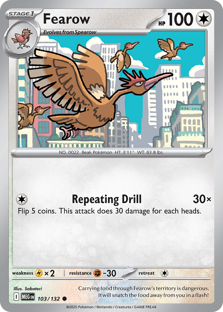 Fearow, carta 103 de Mega Evolution