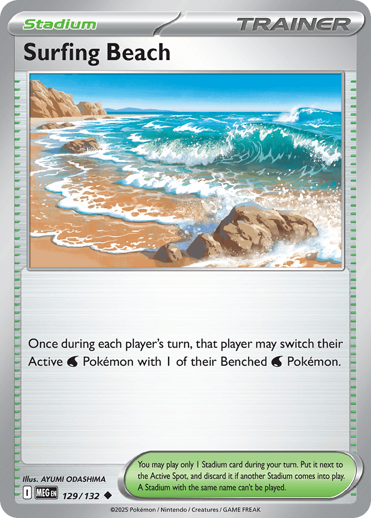 Surfing Beach, carta 129 de Mega Evolution