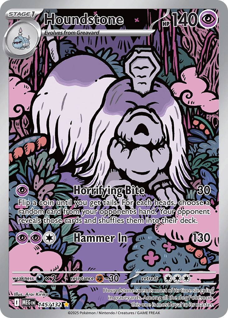 Houndstone, carta 145 de Mega Evolution