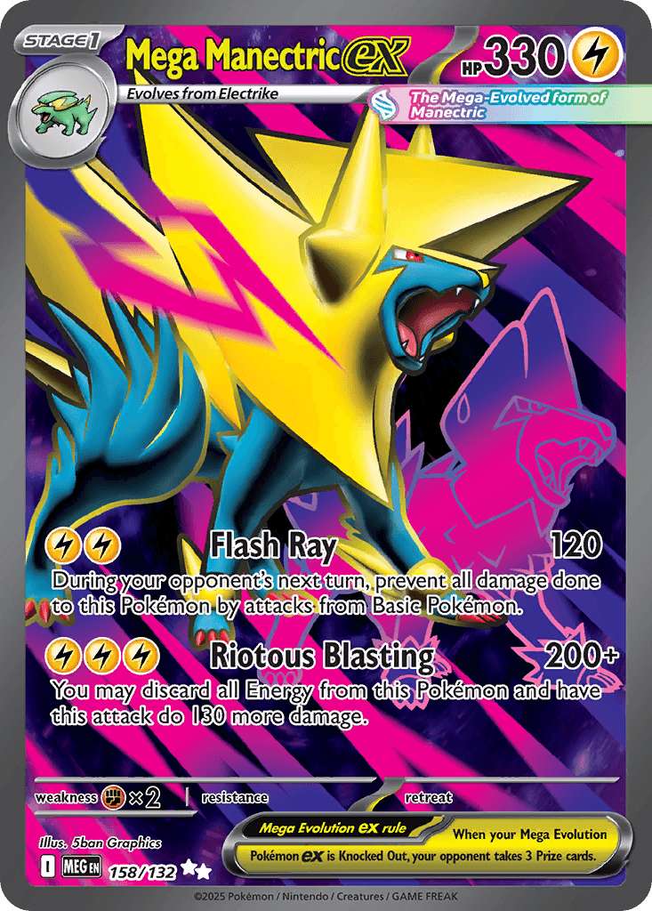 Mega Manectric ex, carta 158 de Mega Evolution