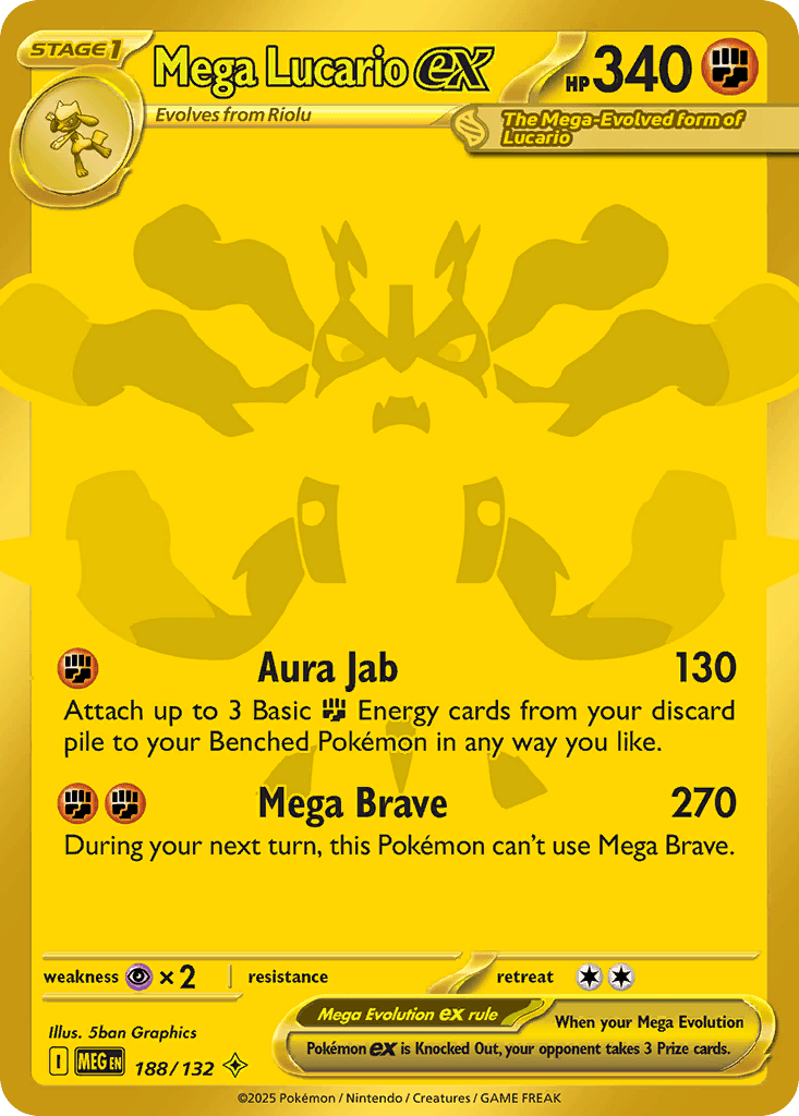 Mega Lucario ex, carta 188 de Mega Evolution