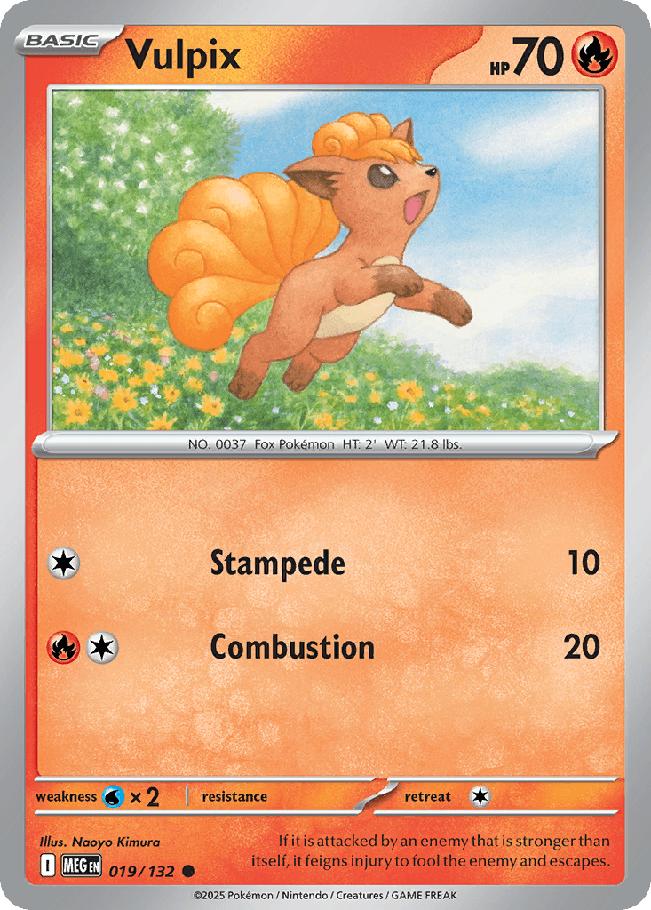 Vulpix, carta 019 de Mega Evolution
