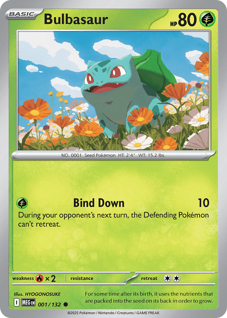 Bulbasaur, carta 001 de Mega Evolution