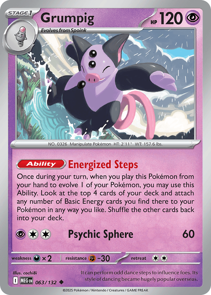 Grumpig, carta 063 de Mega Evolution