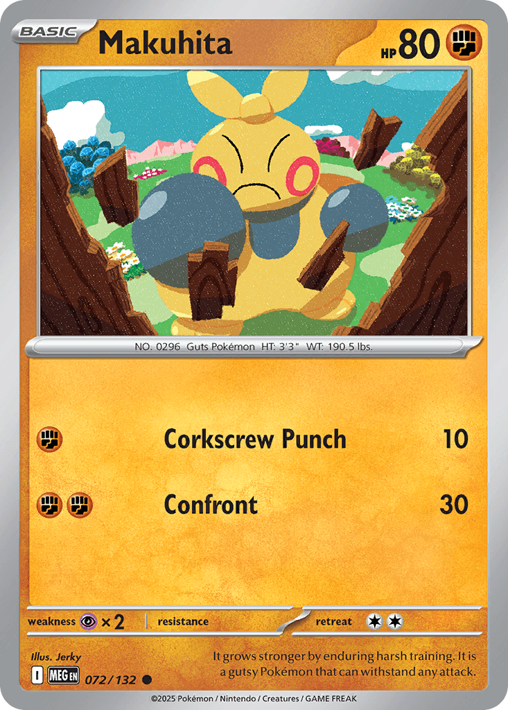 Makuhita, carta 072 de Mega Evolution