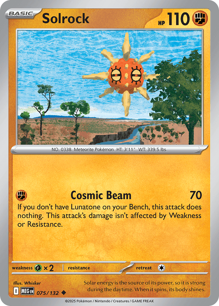 Solrock, carta 075 de Mega Evolution