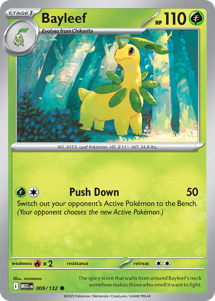 Bayleef, carta 009 de Mega Evolution