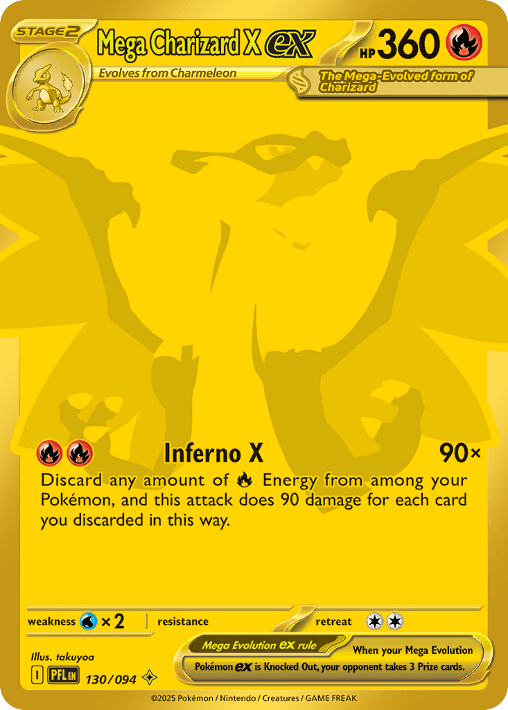 Mega Charizard X ex, carta 130 de Phantasmal Flames