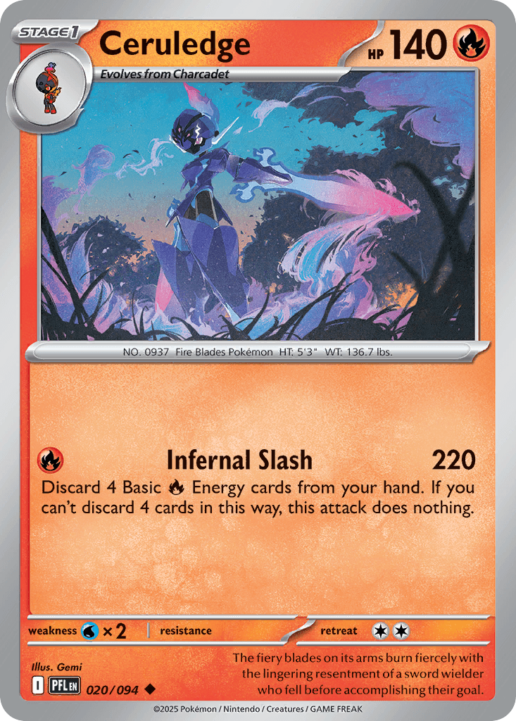 Ceruledge, carta 020 de Phantasmal Flames