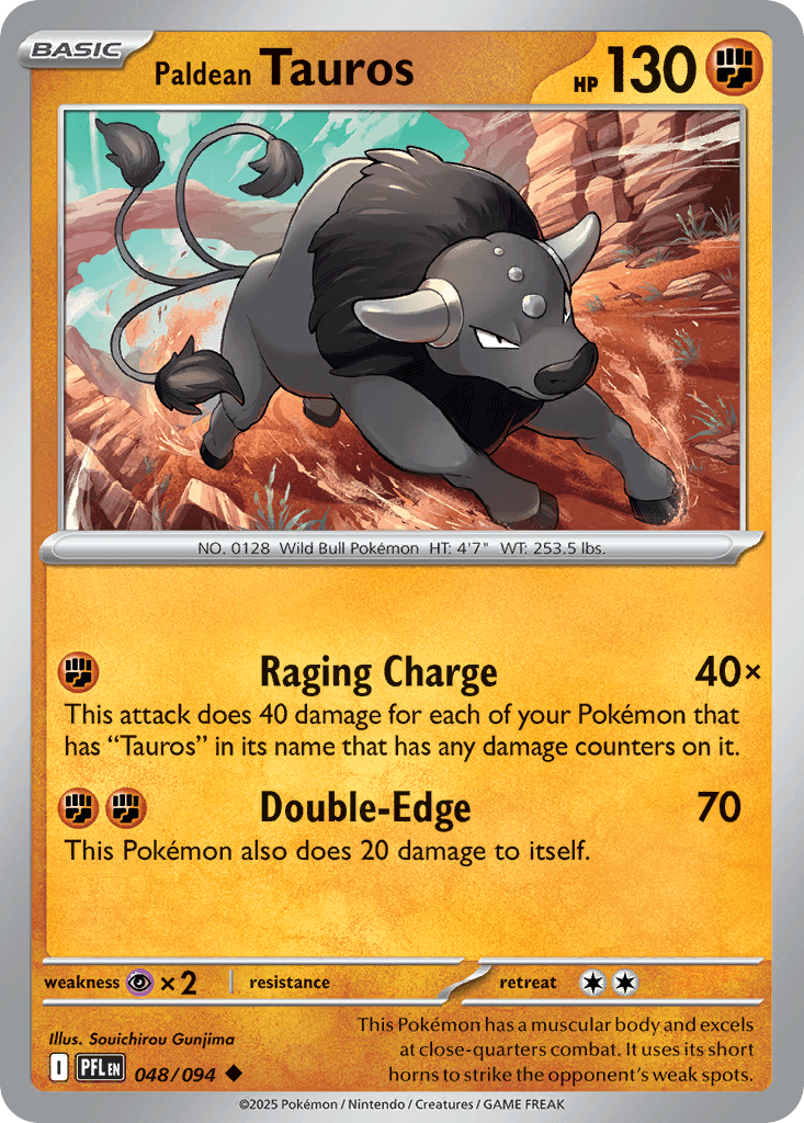 Paldean Tauros, carta 048 de Phantasmal Flames