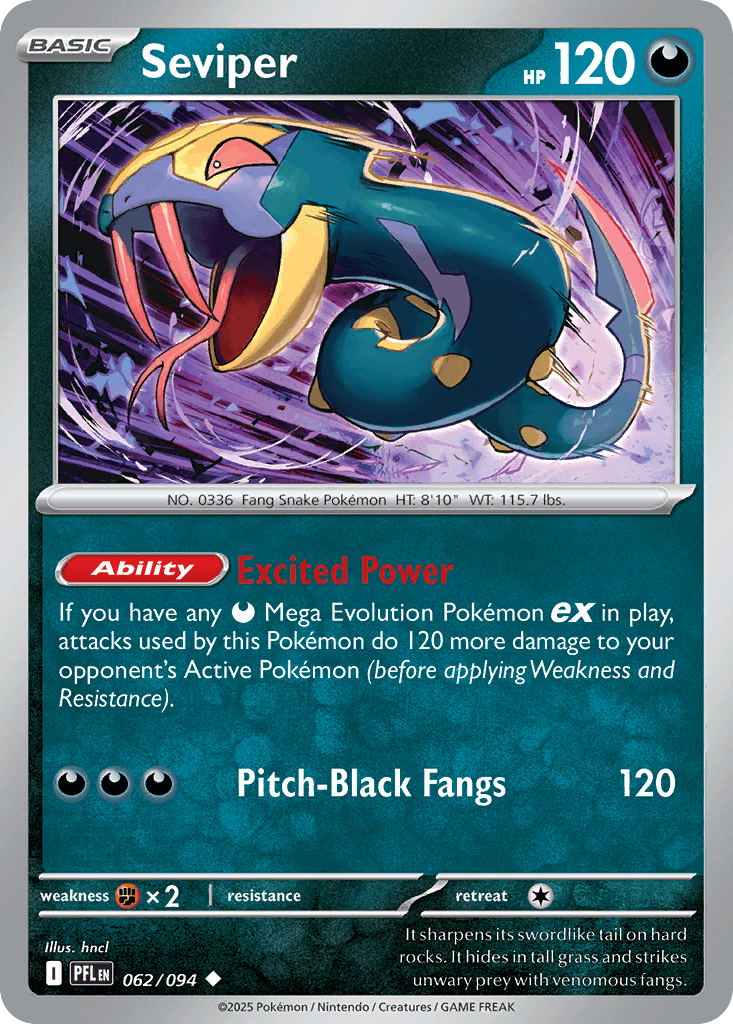 Seviper, carta 062 de Phantasmal Flames