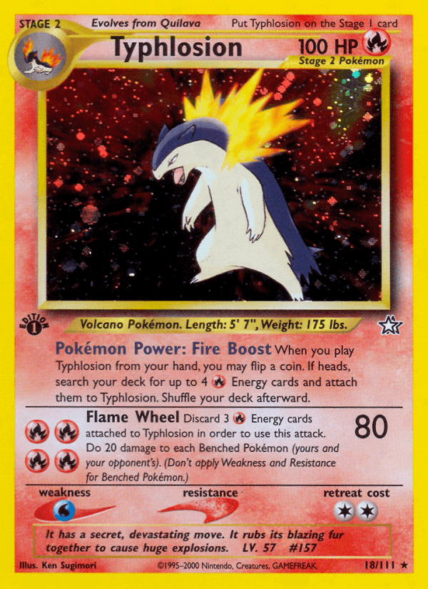 Typhlosion, carta 18 de Neo Genesis
