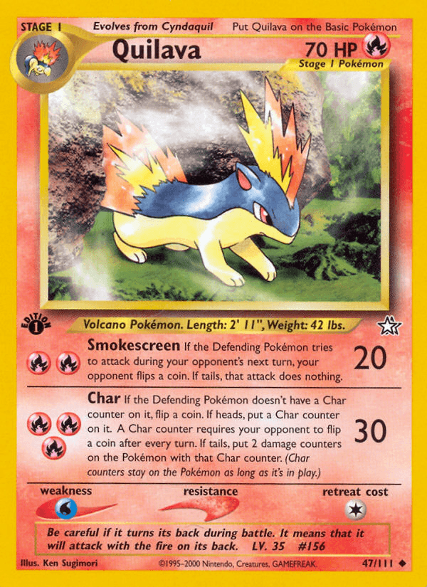 Quilava, carta 47 de Neo Genesis