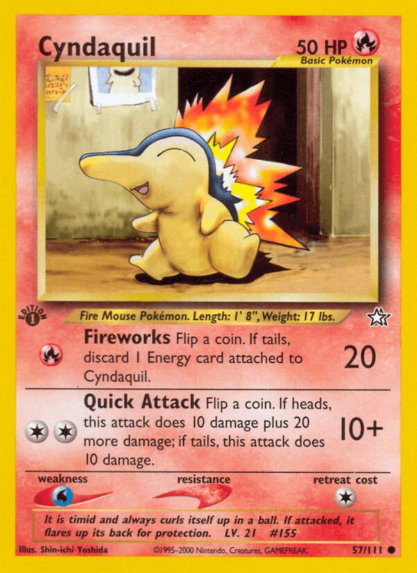 Cyndaquil, carta 57 de Neo Genesis