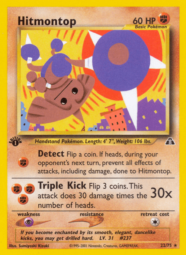 Hitmontop, carta 22 de Neo Discovery