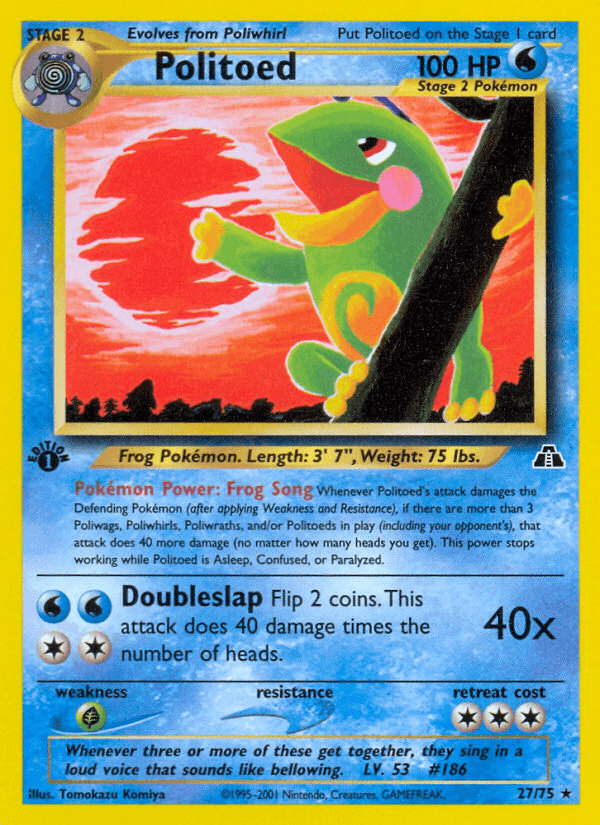Politoed, carta 27 de Neo Discovery