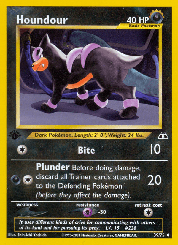 Houndour, carta 39 de Neo Discovery