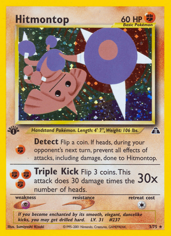 Hitmontop, carta 3 de Neo Discovery