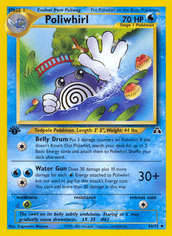 Poliwhirl, carta 44 de Neo Discovery
