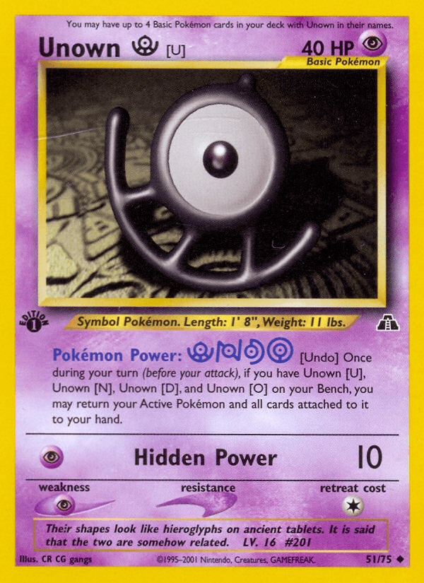 Unown [U], carta 51 de Neo Discovery