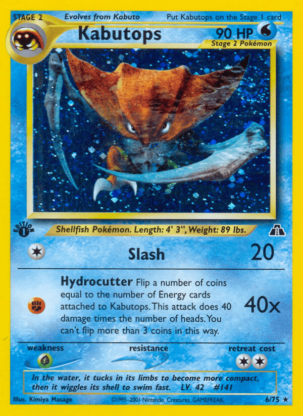 Kabutops, carta 6 de Neo Discovery