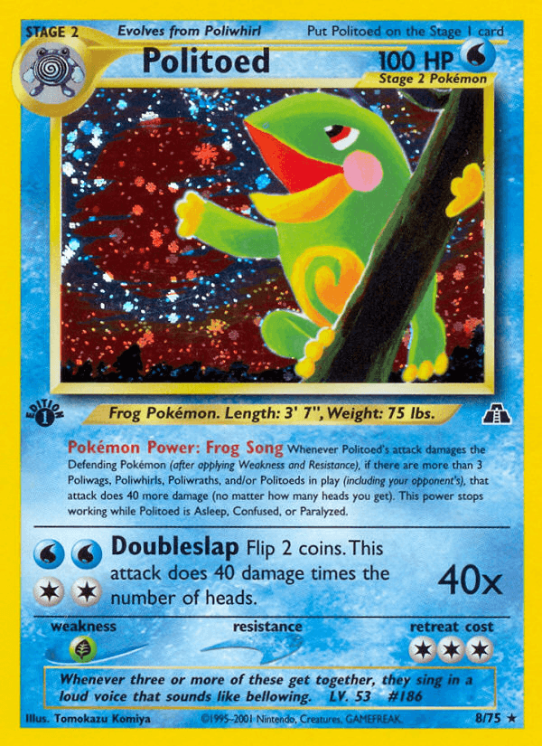 Politoed, carta 8 de Neo Discovery