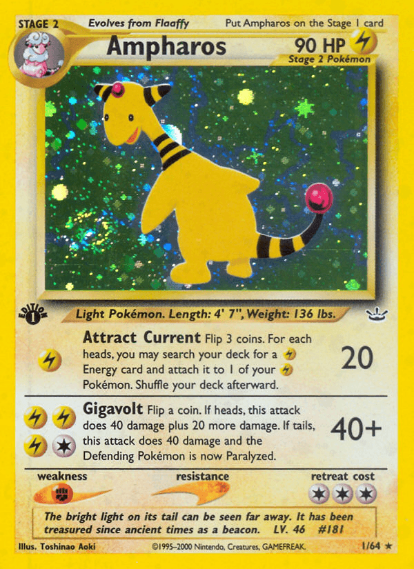 Ampharos, carta 1 de Neo Revelation