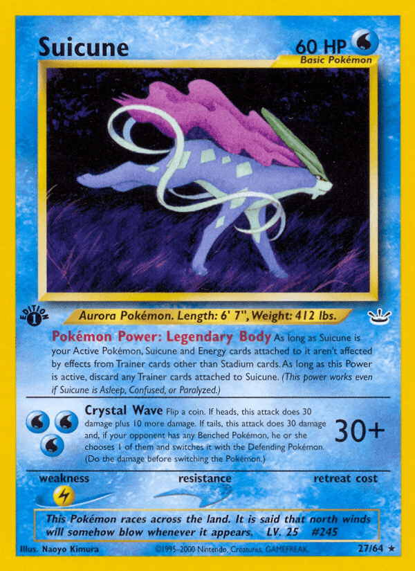 Suicune, carta 27 de Neo Revelation