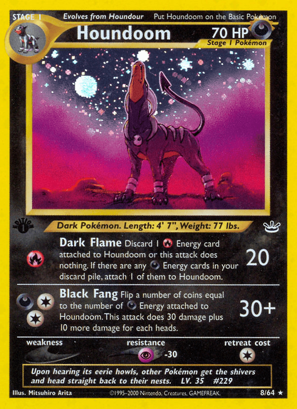Houndoom, carta 8 de Neo Revelation
