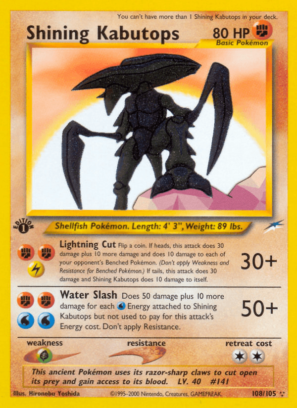 Shining Kabutops, carta 108 de Neo Destiny