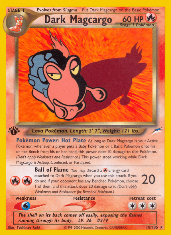 Dark Magcargo, carta 18 de Neo Destiny