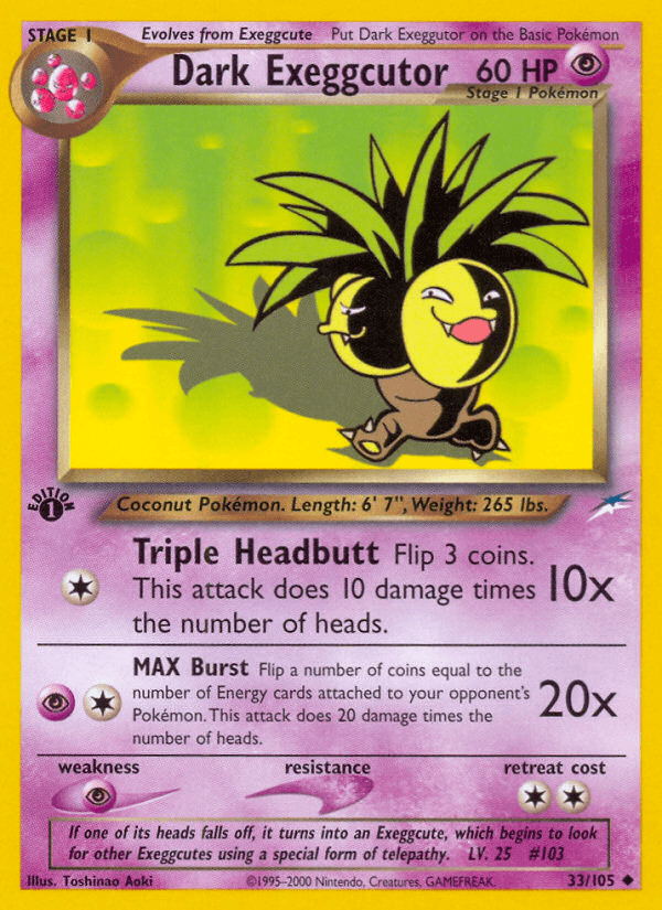 Dark Exeggutor, carta 33 de Neo Destiny