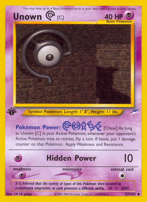 Unown [C], carta 57 de Neo Destiny