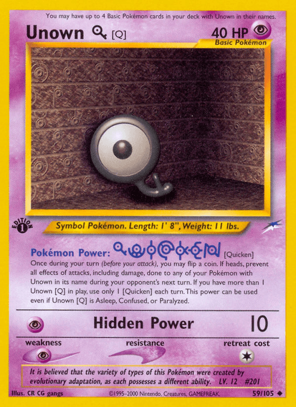 Unown [Q], carta 59 de Neo Destiny