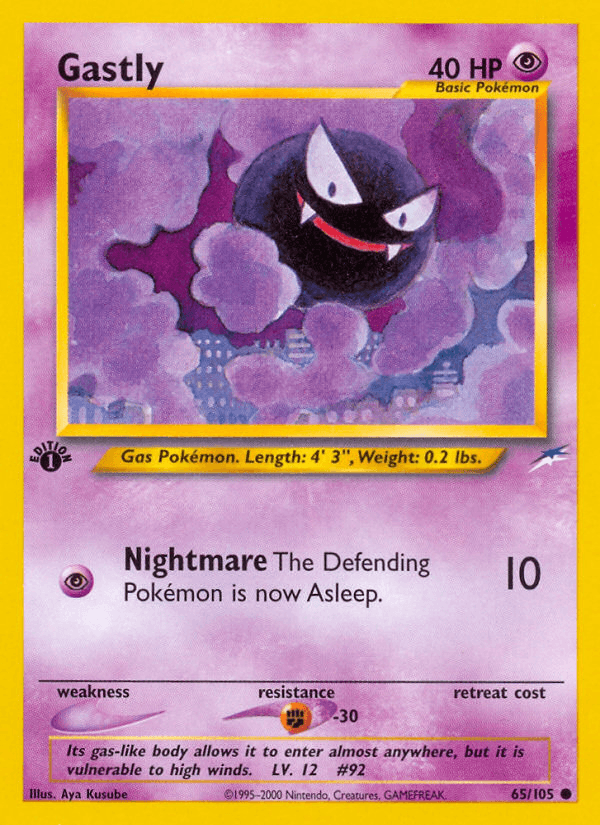 Gastly, carta 65 de Neo Destiny