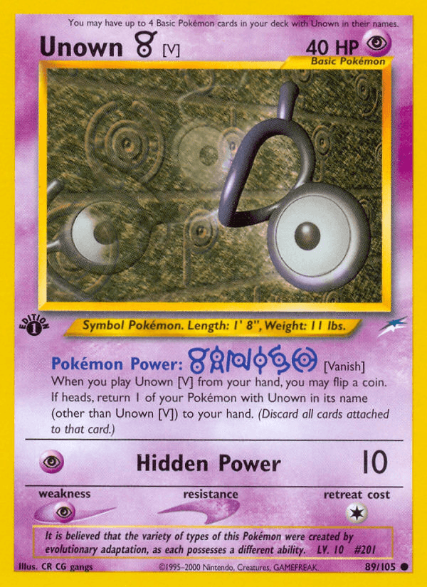 Unown [V], carta 89 de Neo Destiny