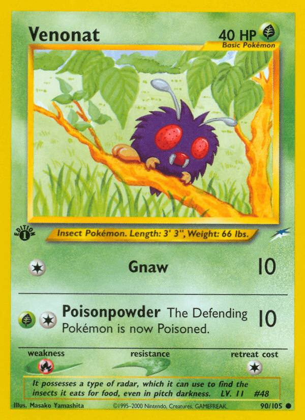 Venonat, carta 90 de Neo Destiny