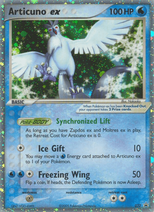 Articuno ex, carta 32 de Nintendo Black Star Promos