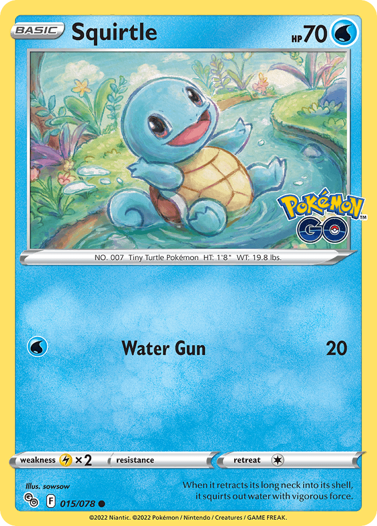 Squirtle, carta 015 de Pokémon GO