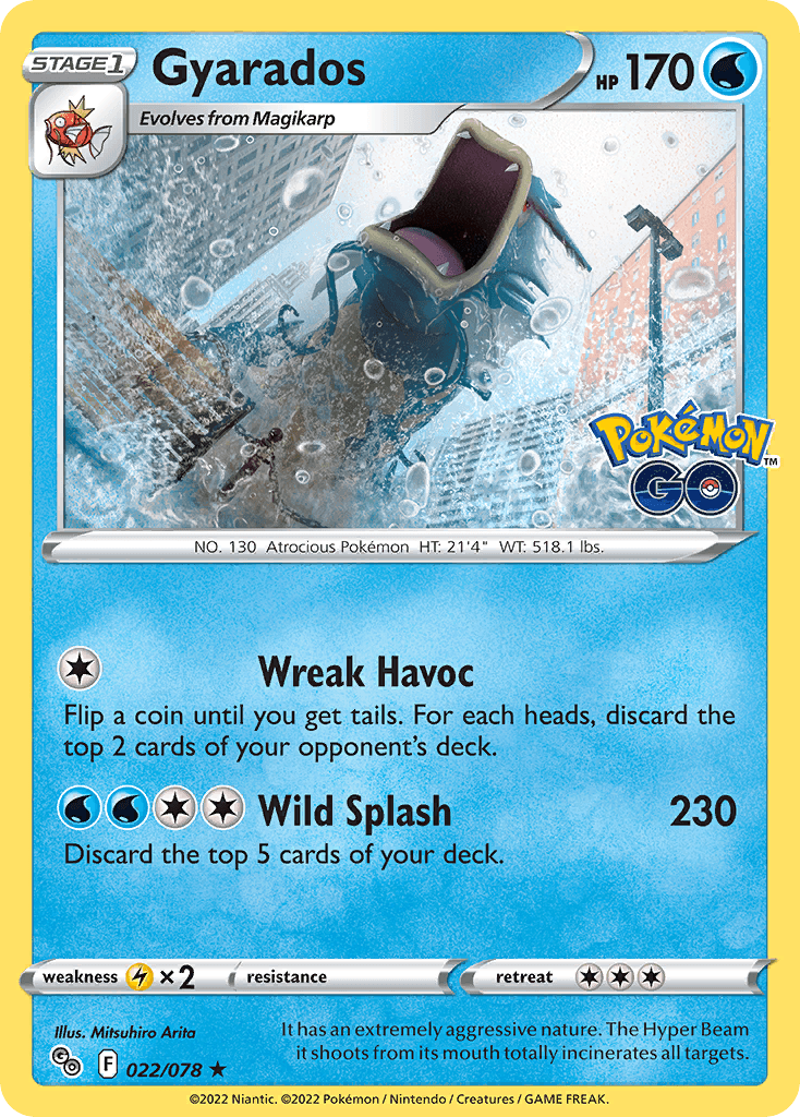 Gyarados, carta 022 de Pokémon GO