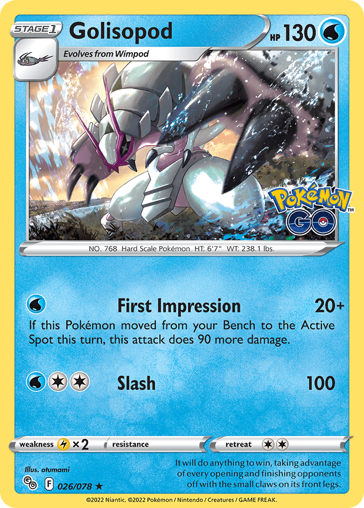 Golisopod, carta 026 de Pokémon GO