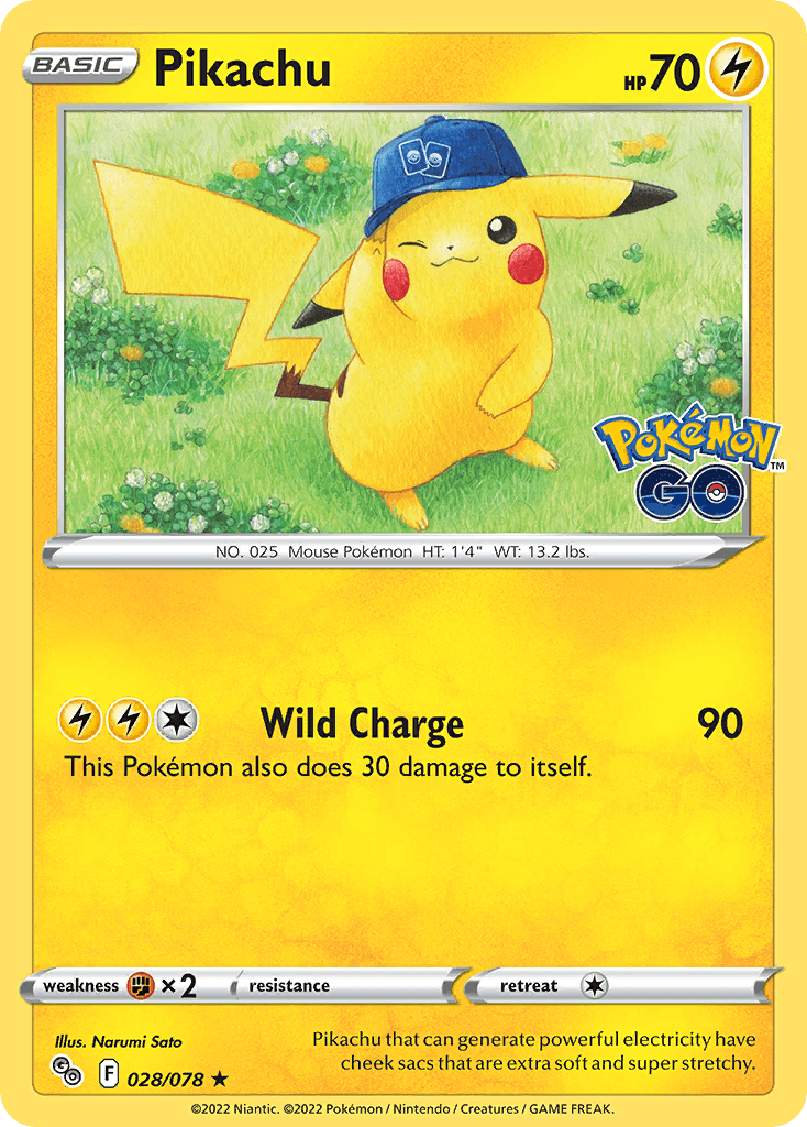 Pikachu, carta 028 de Pokémon GO