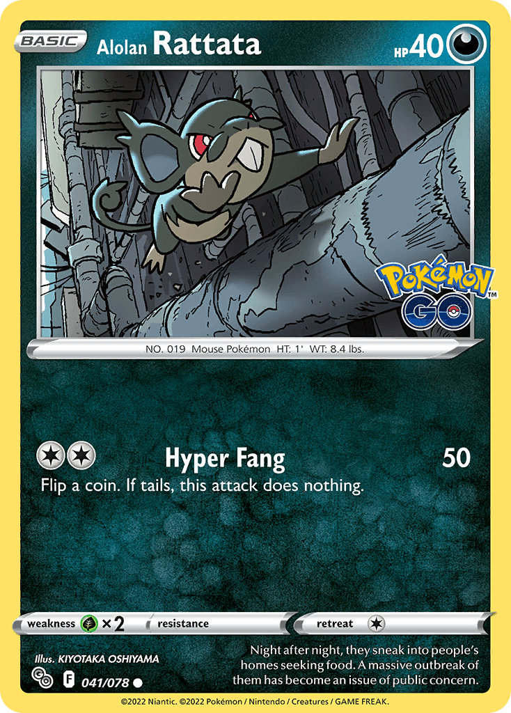 Alolan Rattata, carta 041 de Pokémon GO