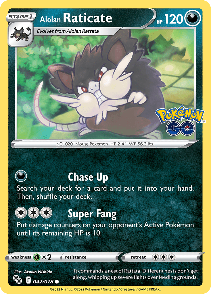 Alolan Raticate, carta 042 de Pokémon GO