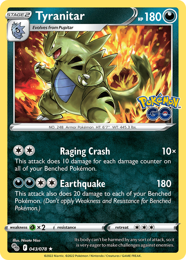Tyranitar, carta 043 de Pokémon GO
