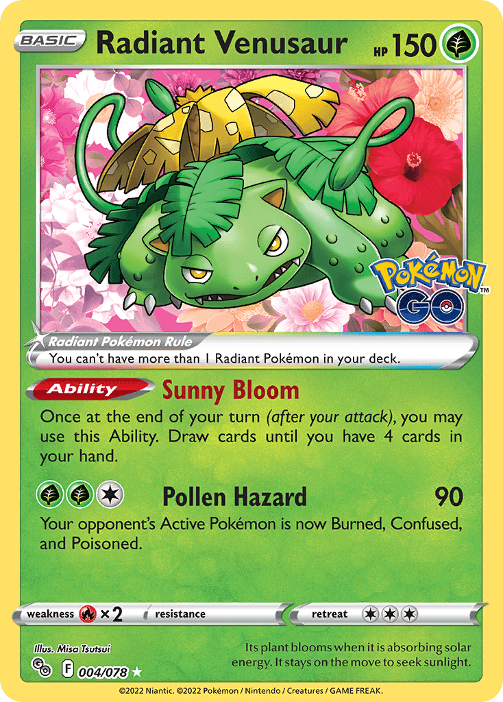 Radiant Venusaur, carta 004 de Pokémon GO