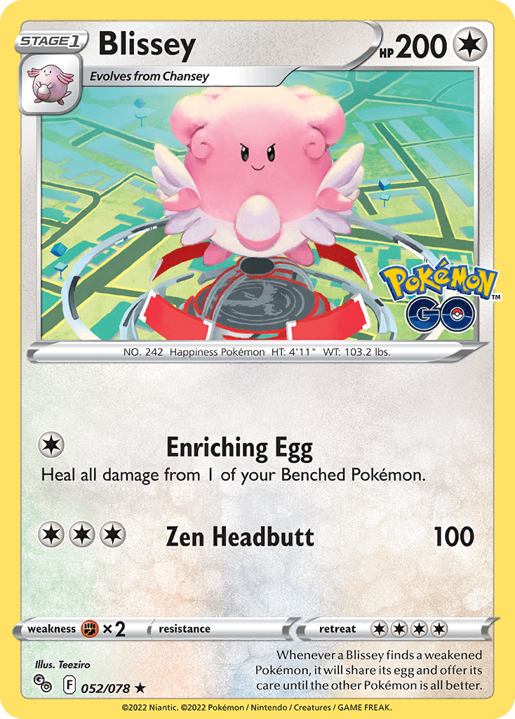Blissey, carta 052 de Pokémon GO
